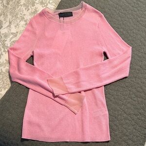 Zara Pastel Pink Ribbed Long Sleeve Top